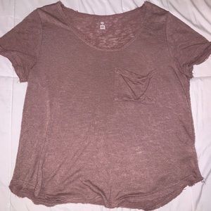 Maroon distressed T-shirt